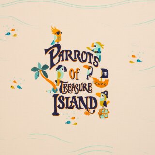 Parrots by Bienvenido Colorido, Panel, beige, Baumwolljersey, 228170, 200g/m²