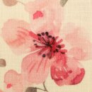 Double Slub Musselin, Blumen rosa/natur, Baumwolle, 661010, 165g/m²