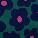 Happy Flowers by Cherry Picking, Viskosejersey grün/blau, 596266, 220g/m²