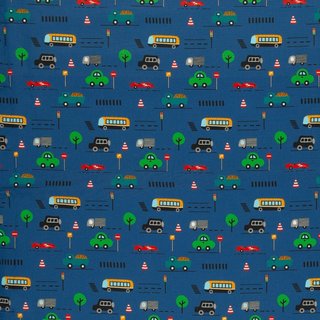 Kim, BW-Webware mit Autos/Fahrzeugen, blau, 565596, 130g/m²
