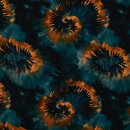 Modalsweat mit Blumen/Batik, petrol, Kira, 950423,...