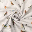 Bw-Druck Digital, Vögel auf Streifen grau,...