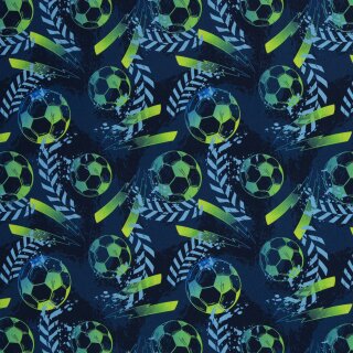 BW-Webware Fussball, blau/grün, 650596, 130g/m²