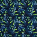 BW-Webware Fussball, blau/grün, 650596, 130g/m²