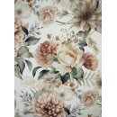 Laura  beschichtet, Baumwolle, Blüten, altrosa,...