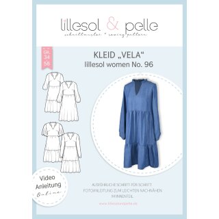 Papierschnittmuster lillesol women No.96 Kleid "Vela" *mit Video-Nähanleitung,  Gr. 34-58