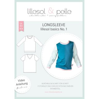 Papierschnittmuster lillesol basics No.1 Longsleeve, Gr. 80-164 *mit Video-Nähanleitung* ✂✂✂