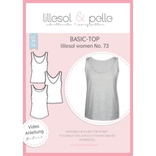 Papierschnittmuster lillesol women No73, Basic-Top *mit Video-Nähanleitung,  Gr. 34-58