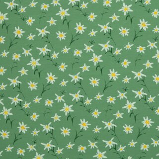 Alpenliebe by Mrs Mint design, Jersey, Edelweiß grün, 345603, 210g/m²
