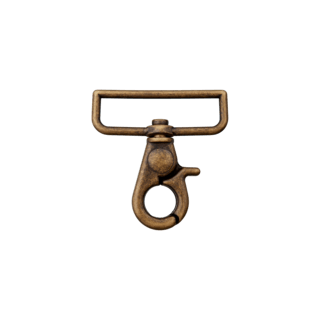 Karabinerhaken, 4cm breit, altmessing, 05008640400851612