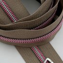 Reißverschluss Meterware mit 6,5 mm Silber metallic...