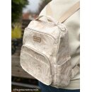 beschichtete Baumwolle mit Blätter Muster, beige,...