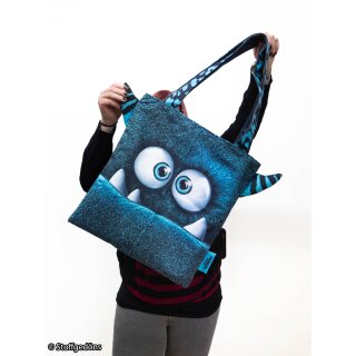 Monsta Bags by Thorsten Berger, Taschen Panel, petrol, 408843, 250g/m²