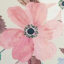 Canvas Wilma, Blumen altrosa/beige/petrol, 156010, 200g/m²