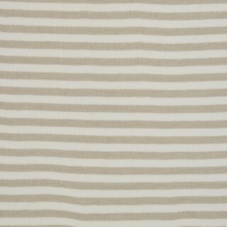 Double Gauze/Musselin mit Streifen, beige, 170010, Sonja, 135g/m²