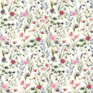 Westfalenstoffe, Florenz, Blumen, Digitaldruck BW, 010502137, 150g/m²