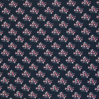 BW-Webware Floral Romance, kleine Blumen blau/rosa, 599597, 130g/m²