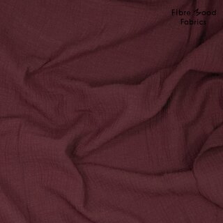 Fibre Mood Woven Cotton Slub Musselin, bordeaux, FM791052, 150g/m²