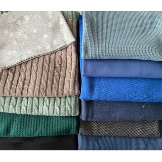 Stoffreste Paket, Merino-/Strick, Stricksweat, fast nur Swafing, über 11m, PSt4