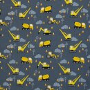 Baustelle by JaTiJu, Baumwolljersey, grau/gelb, 584286,...