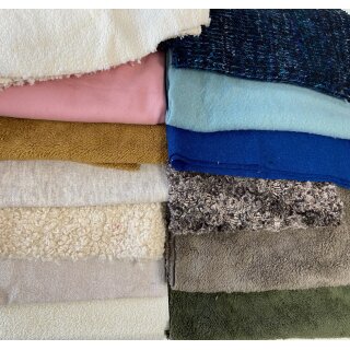 Stoffreste Paket, Teddy, Woll - Walkstoffe, Fleece, Tamme, viel Swafing, über 12m, PFW 14