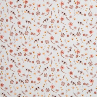 Rippjersey Frieda by Christiane Zieklinski, Blumen natur, 887010, 230g/m²