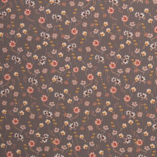 Rippjersey Frieda by Christiane Zieklinski, Blumen braun, 887676, 230g/m²