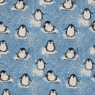 Artic by Christiane Zielinski, Pinguine blau, Sweat ungerauht, 552253, 295g/m²
