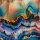 Flowing Bloom by Sarah Marian, Liquid jeansblau/bunt, Sweat ungerauht, 518744, 250g/m²