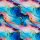 Flowing Bloom by Sarah Marian, Liquid blau/beere/aqua, Sweat ungerauht, 524746, 250g/m²
