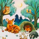 Forest Animals, Baumwolljersey mit niedlichen Waldtieren,...