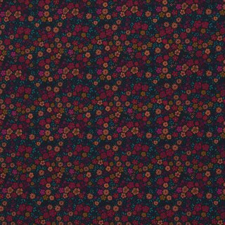 ungerauhter Sweat mit kleinen Blüten, Elli, blau, 571598, 250g/m²
