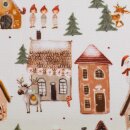 weihnachtliche BW-Webware, natur, Häuser,...