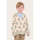Softshell mit Hunden, beige, 26138/052, 310g/m²