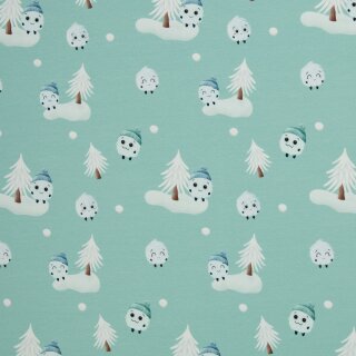 Fluffy by Mrs Mint, Schneeflocke mint, Sweat ungerauht, 125261, 295g/m²
