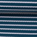 leichter Jersey mit aufliegender Borte, blau, Birte, 100750, 160g/m²