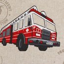 Taschen/Dekostoff in Leinenoptik mit Feuerwehrautos 789172 , 200g/m&sup2;