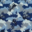 Polyester-Druck Camouflage blau, &quot;Little Darling&quot; 9911200001, 90g/m&sup2;