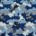 Polyester-Druck Camouflage blau, "Little Darling" 9911200001, 90g/m²