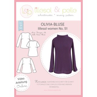Papierschnittmuster lillesol women No.51 Olivia-Bluse *mit Video-Nähanleitung*, Gr. 34-50