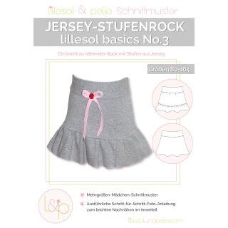 Papierschnittmuster lillesol basics No.3 Jersey-Stufenrock, Gr. 80-164