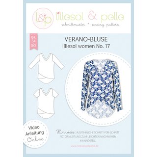 Papierschnittmuster lillesol women No.17 Verano-Bluse *mit Video-Nähanleitung*, Gr. 34-50
