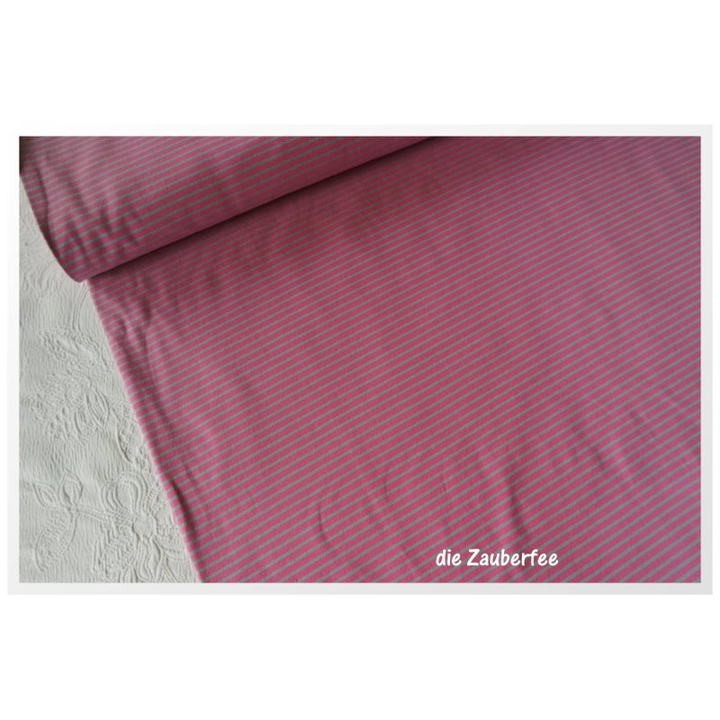 Streifenjersey pink/grau (5/2mm)