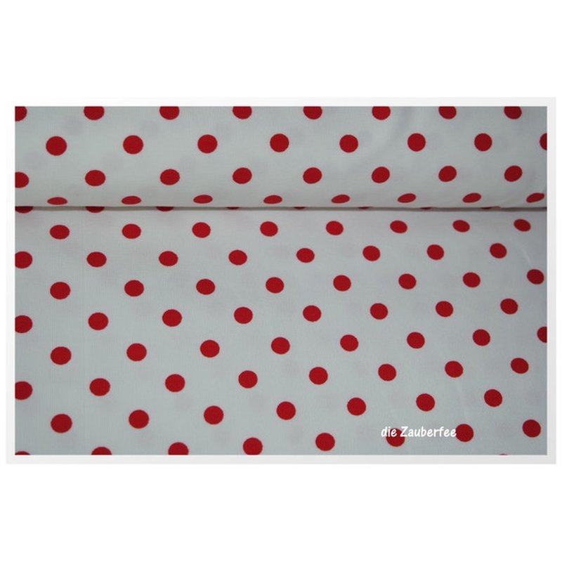 Dots, rot, Stretchjersey, 220g/m²