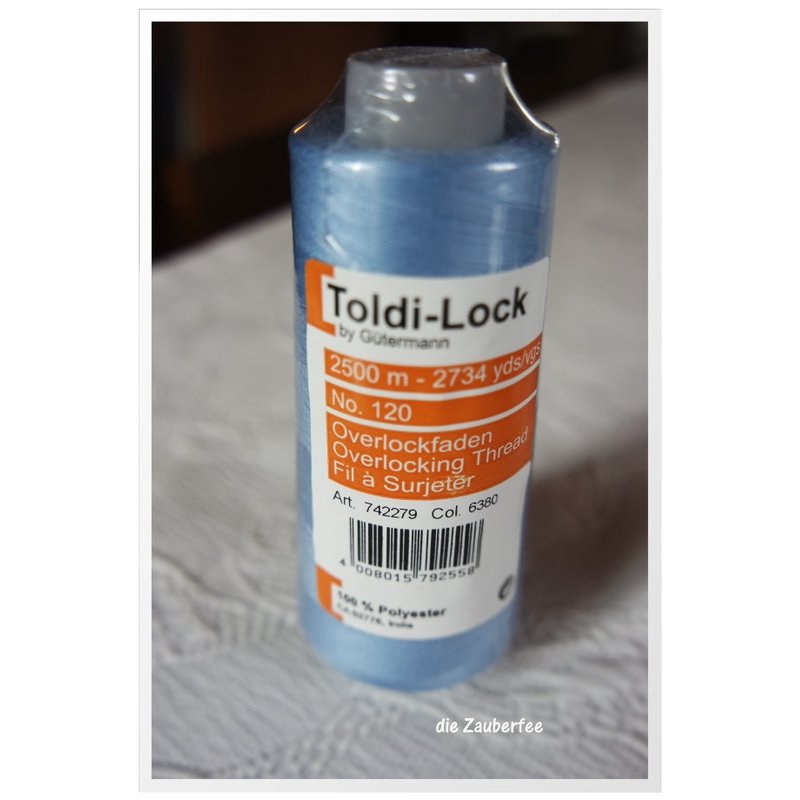 Overlockgarn hellblau (6380), Toldi-Lock by Gütermann, Polyester, 2500m