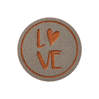 Aufnäher/Zierteil Love, grau/braun, 0500987