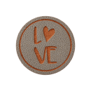 Aufnäher/Zierteil Love, grau/braun, 0500987