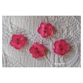 Knopf in Blütenform, pink, 18mm