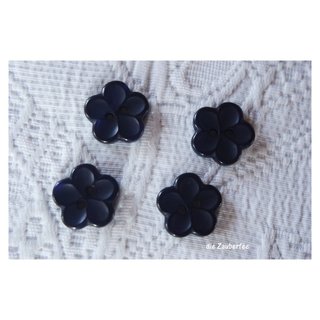 Knopf in Blütenform, dunkelblau, 18mm