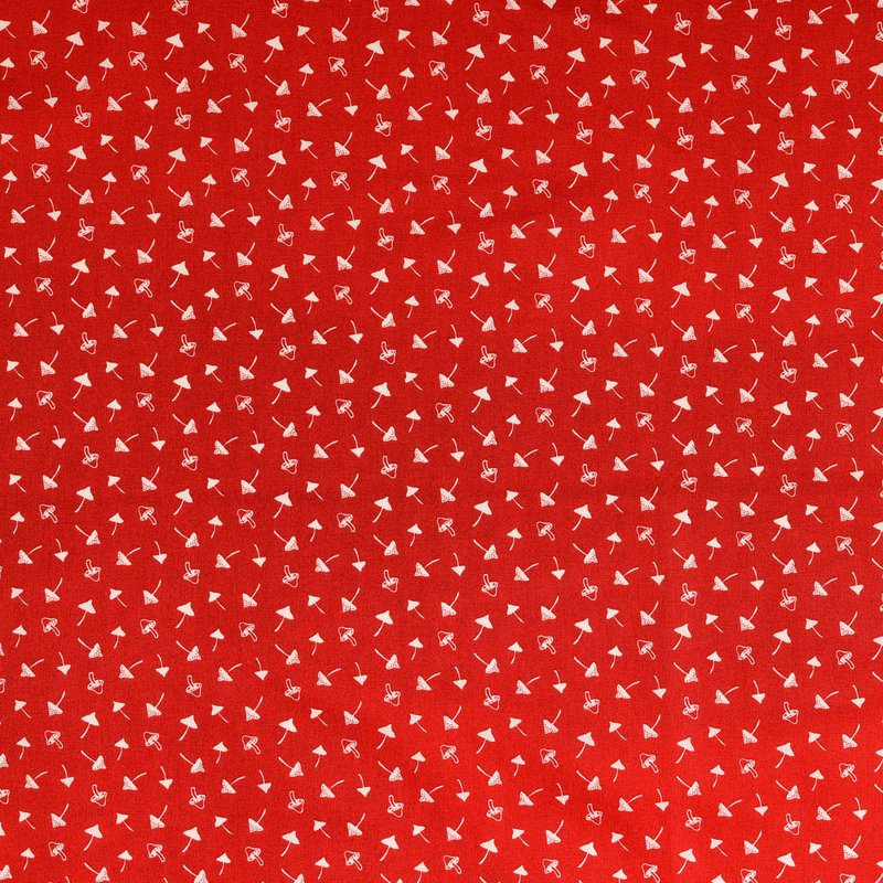 kleine Pilze auf rot, BW-Druck, 133702.0002, 135g/m²